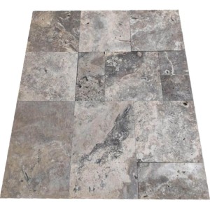 Trawertyn Silver Ash bębnowany komplet 3cm