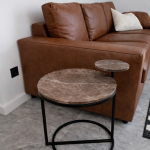 Stolik pomocniczy blat kamień naturalny Marmur Emperador