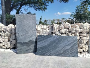 Płytki kamienne kwarcyt Silver Grey 60x30 cm szczotkowany